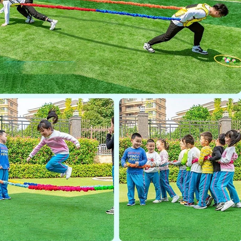 Outdoor Games Team Building Develop Sport Entertainment Toys Children Elasticity Rope Circle Running Push for Kids Sensory Rope