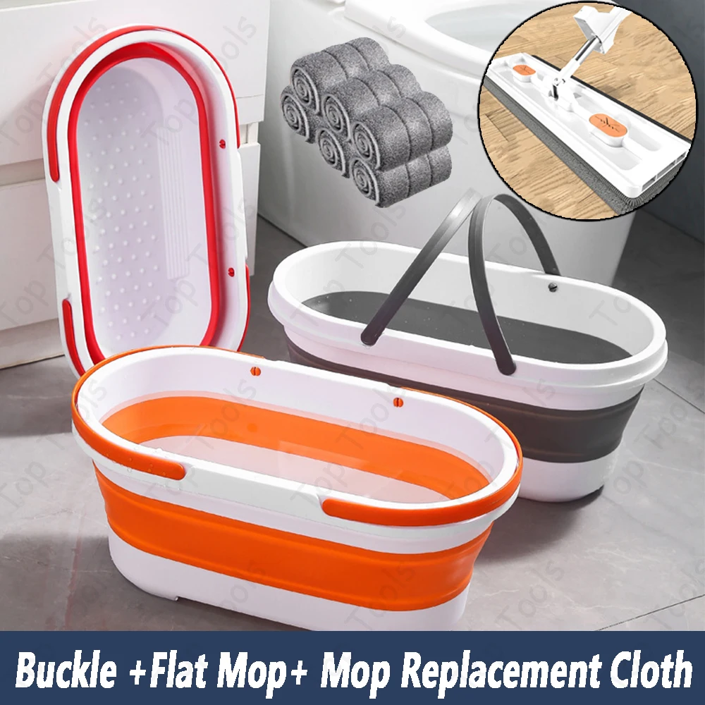 Collapsible Portable Wash Basin Dishpan With Handle Foldable Mop Bucket Fishing Pail Tools Large Capacity Barrel Space-Saving