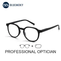 Gafas graduadas redondas Retro BLUEMOKY, gafas progresivas a la moda para hombres y mujeres, gafas antiluz azul para miopía e hipermetropía