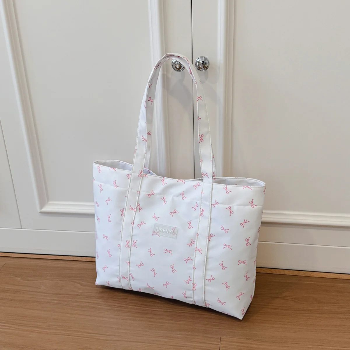 Casual Fashion Women Handbag Bow Print Solid Large Capacity Tote Bag Lightweight Shoulder Bag for Daily Commute Shopping - view 6