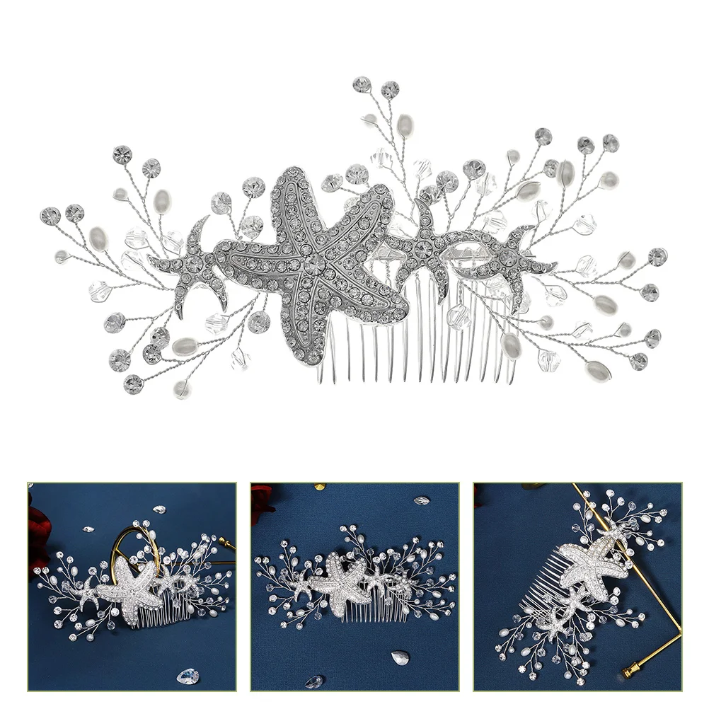 

1pc Crystal Pearl Hair Comb Rhinestone Alloy Combs Women Wedding Bridesmaid Beach Accessories Hair Pieces Durable Fashionable