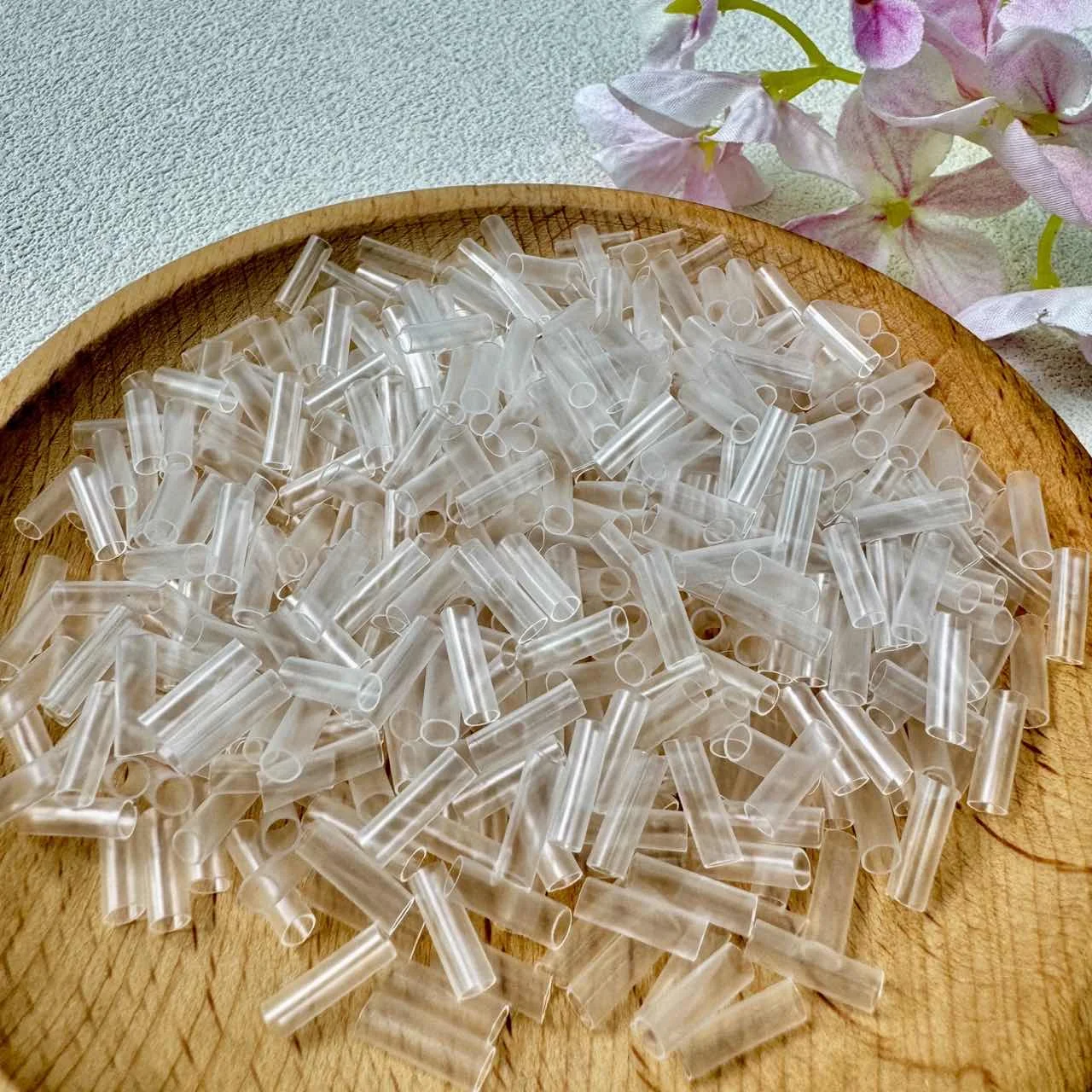 Clear Silicone Lined Micro Rings Tubes for I Tip Hair Extensions, Transparent Hair Extension Beads Tool Accessories