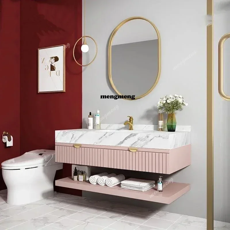 

Stone Plate Bathroom Cabinet Combination Bathroom Waterproof Washstand Nordic Bathroom Cabinet