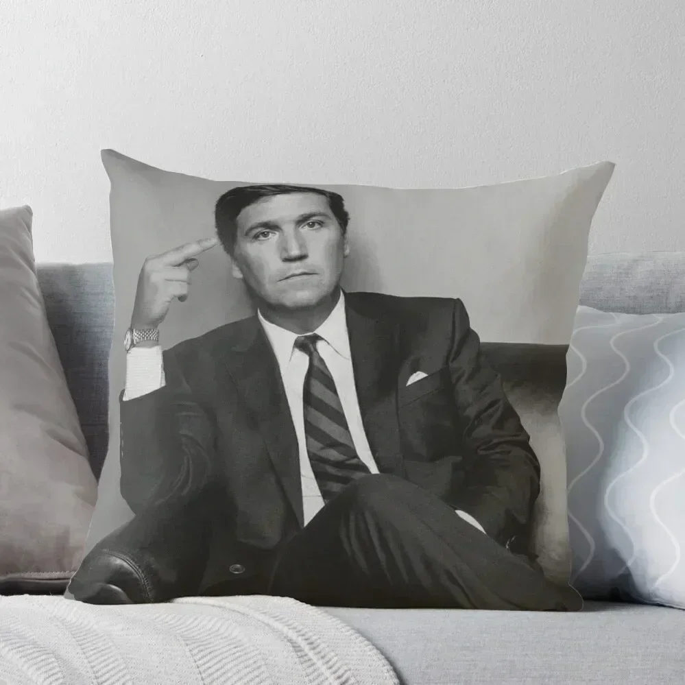 

Tucker Carlson Middle Finger Throw Pillow home decor items Cushions Cover christmas cushions covers pillow