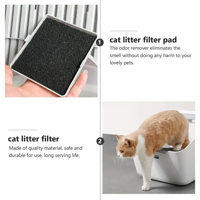 24pcs Activated Carbon Filter Pads Pet Toilet Trash Box Deodorant Charcoal Filter Cat Toilet Cat Litter Boxes Self Cleaning Pads