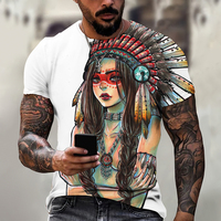 Indian Girl 3D Print T-shirt Men's Hip Hop Streetwear O-Neck Short Sleeve T Shirts Oversized Harajuku Kids Tees Tops Clothing