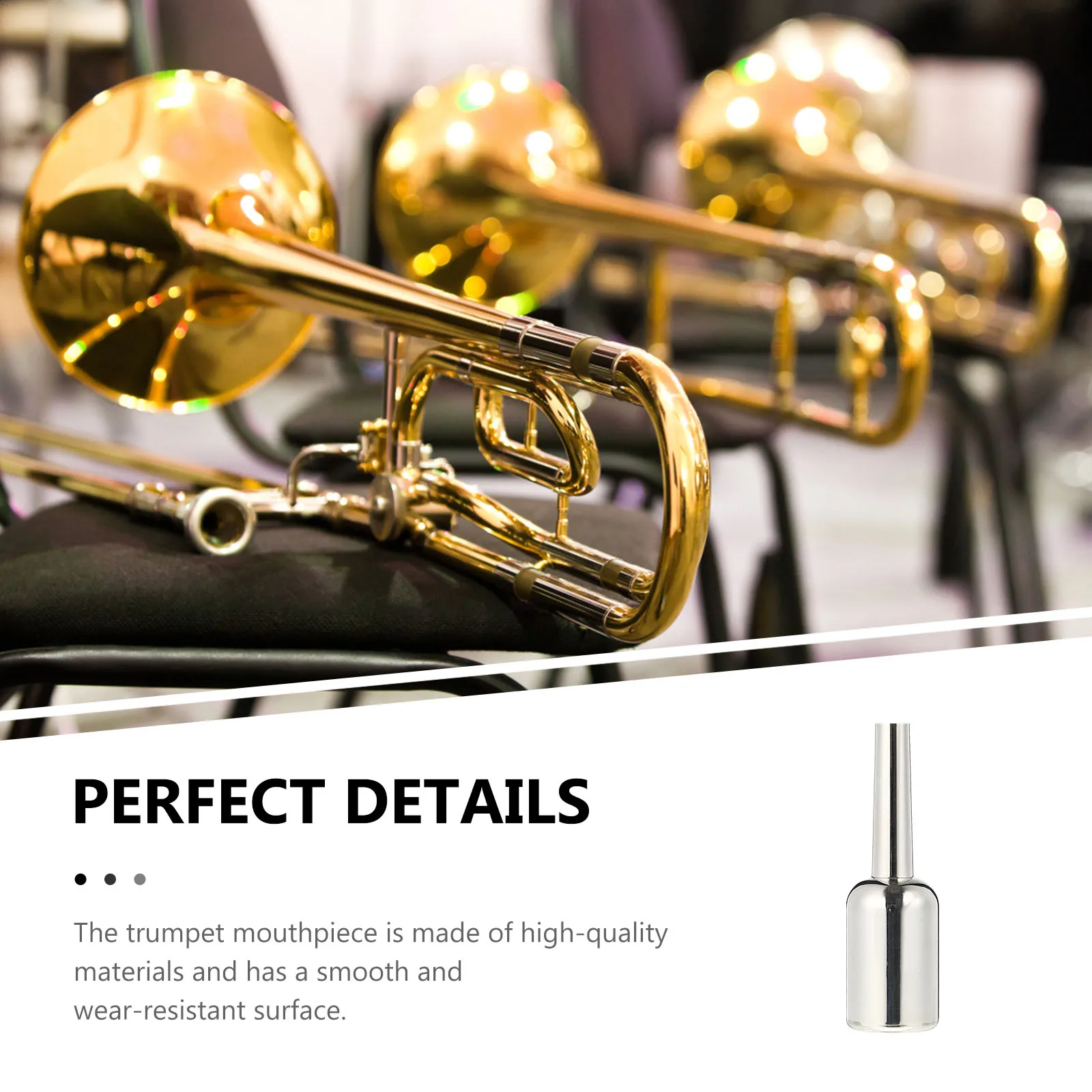 

Heavy-duty Trumpet Mouthpiece Silver Plated Real Portable Brass Instrument Accessories