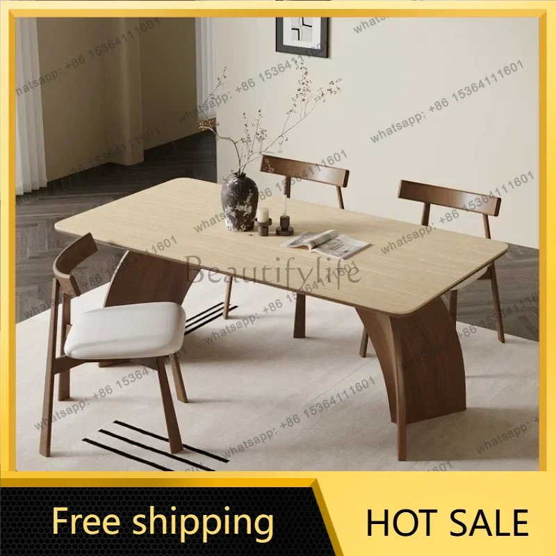 LJY Rectangular Modern Dining Table Simple Italian Romantic Comfortable Adult Table High Quality Salon Kitchen Muebles Furniture