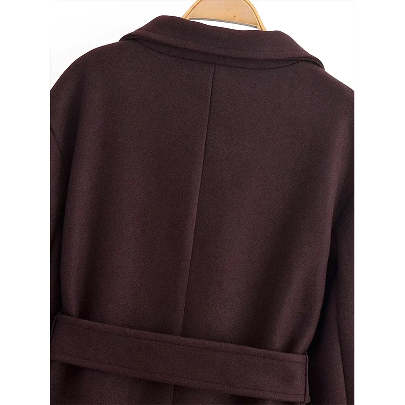 Abrigos de lana para mujer, chaquetas de invierno a la moda, cinturón delgado, abrigos largos cálidos y elegantes para mujer, chaquetas de viaje elegantes de calle 2025