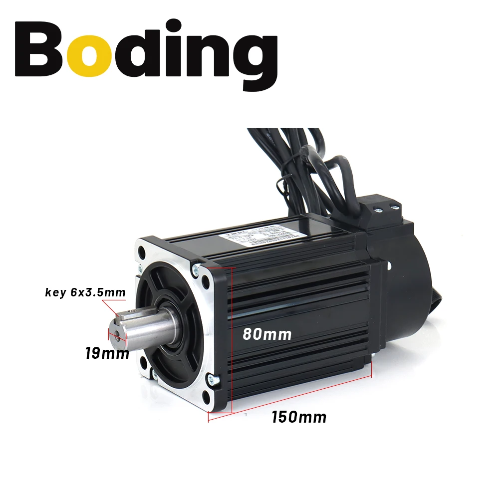 Boding Incremental Servo Motor And Driver 80st-m02430 Aasd 15a 750w 220v 2.39nm 3000rpm Dia.19mm