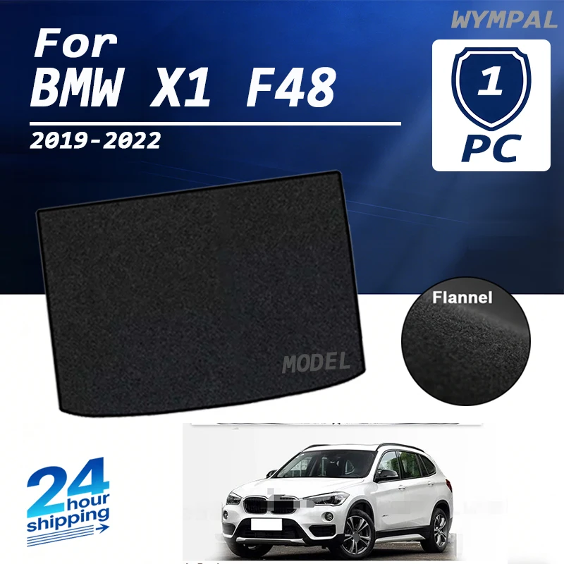 

Коврик для багажника из замши для BMW X1 F48 2019-2022, поддон-вкладыш для багажного отделения, коврик для пола багажника, черный