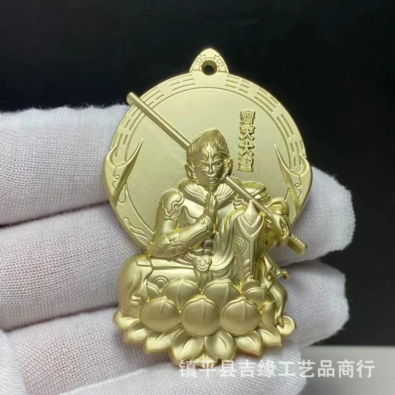 

Great Sage Buddha Pendant Brass Craft Micro-carving Pendant Hanging Ornament Car Decoration Keychain Sun Wukong Copper Pendant