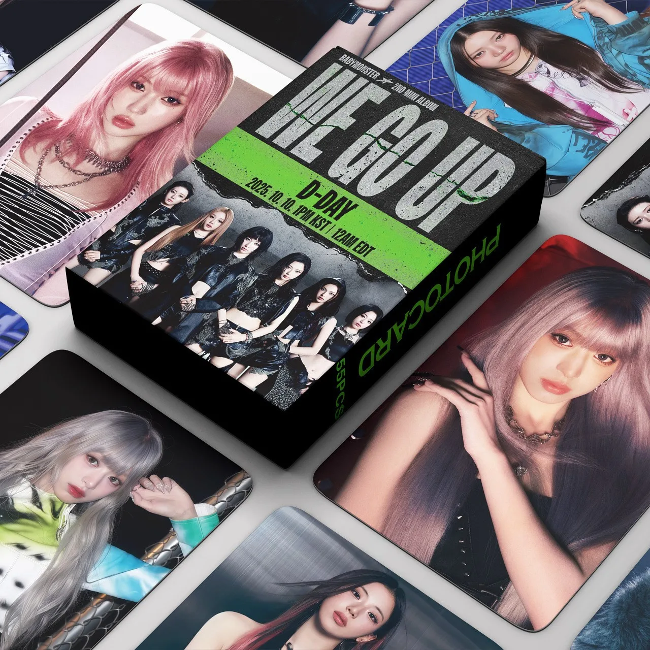 55 قطعة بطاقات لومو BABYMONSTER ألبوم جديد نحن نذهب HD Printd Photocards RUKA AHYEON ASA CHIQUITA PHARITA المشجعين هدية
