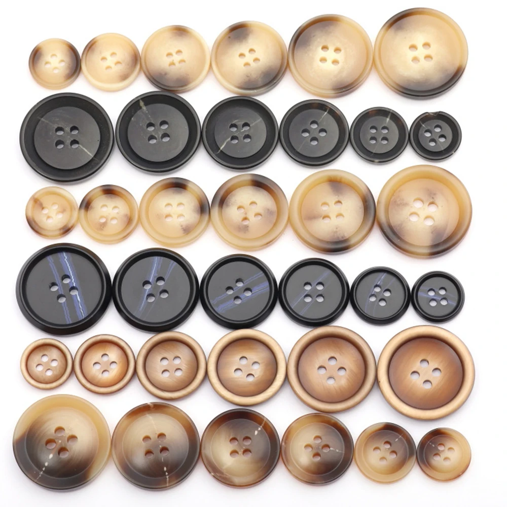 10PCS 30mm Coat Buttons Men\'s Windbreaker Jacket Clothes Buttons Resin Suit Suit Black Women\'s Buttons