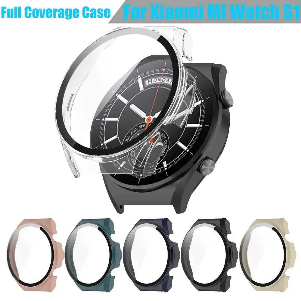 Smart Watch Shell Protective PC Case Cover Tempered Glass Screen Protector For Xiaomi Mi Watch S1