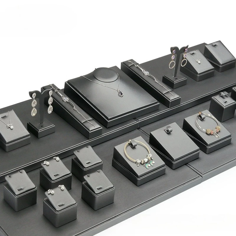 New Jewelry Display Cabinet Set Grey Necklace Ring Seat Earrings Display Stand Jewelry Display Jewelry Props