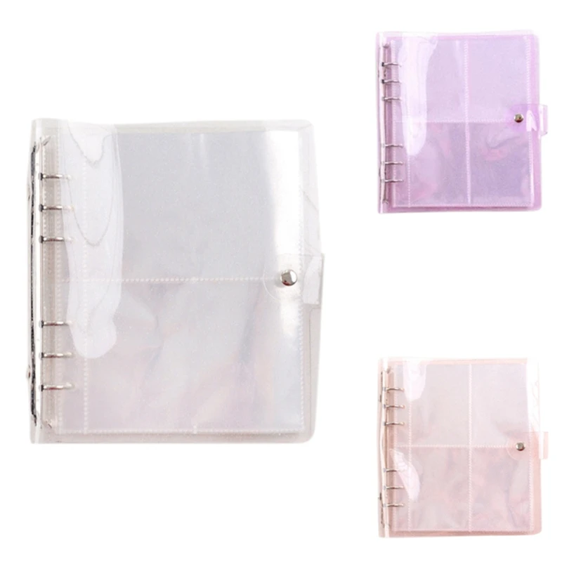 

6 Holes Loose-Ring Binder With 200 Pockets PVC Portable Photo Album Transparent Album