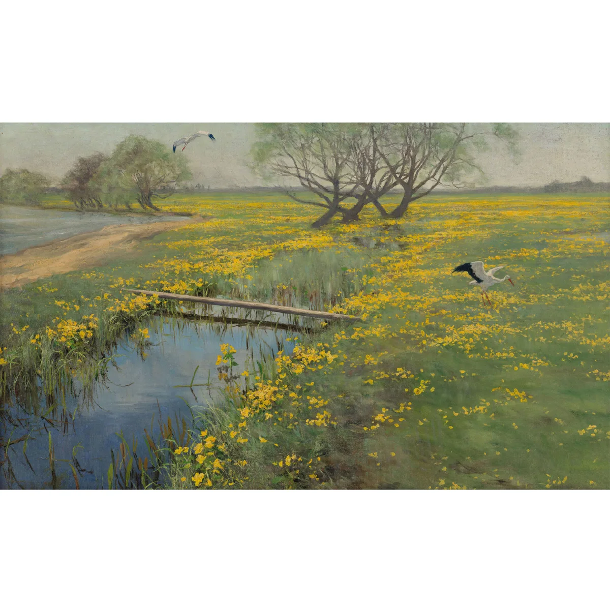 Hand painted high quality reproduction of Spring by Henryk Weyssenhoff landscape oil painting for living room Canvas wall art