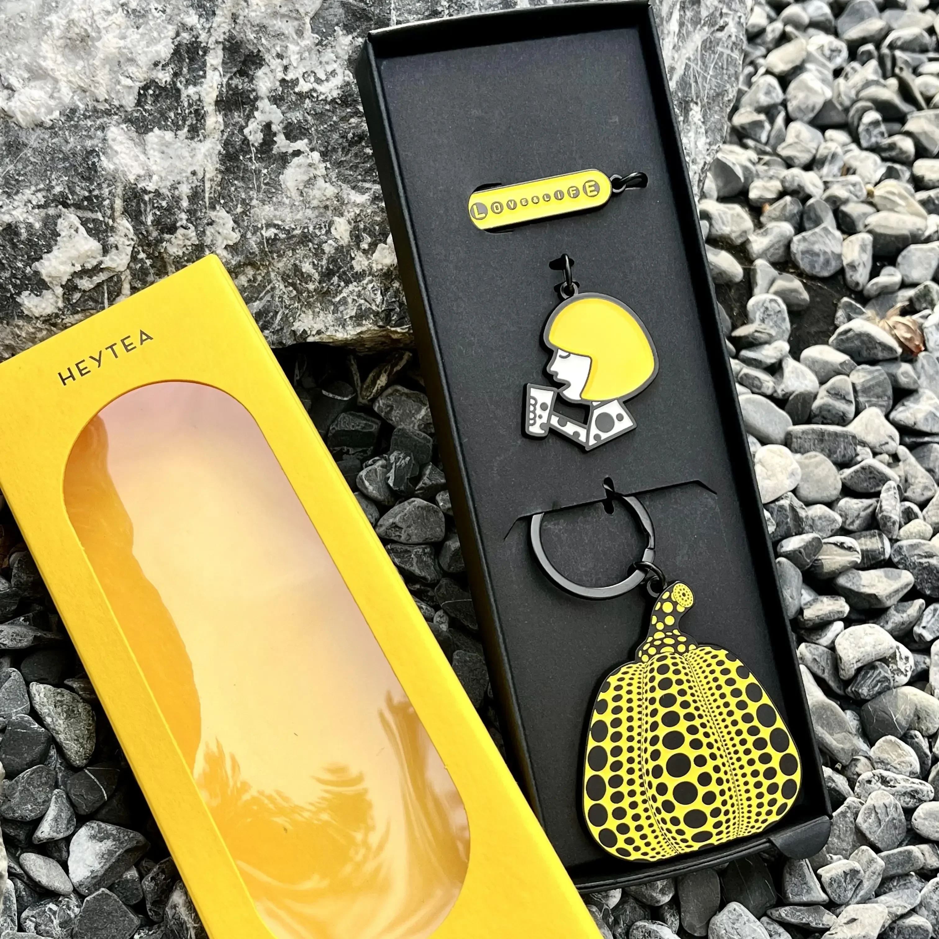 Kusama Yayoi совместный металлический брелок в горошек с тыквой, высокое значение, подвеска в художественном пакете с молоком и чаем