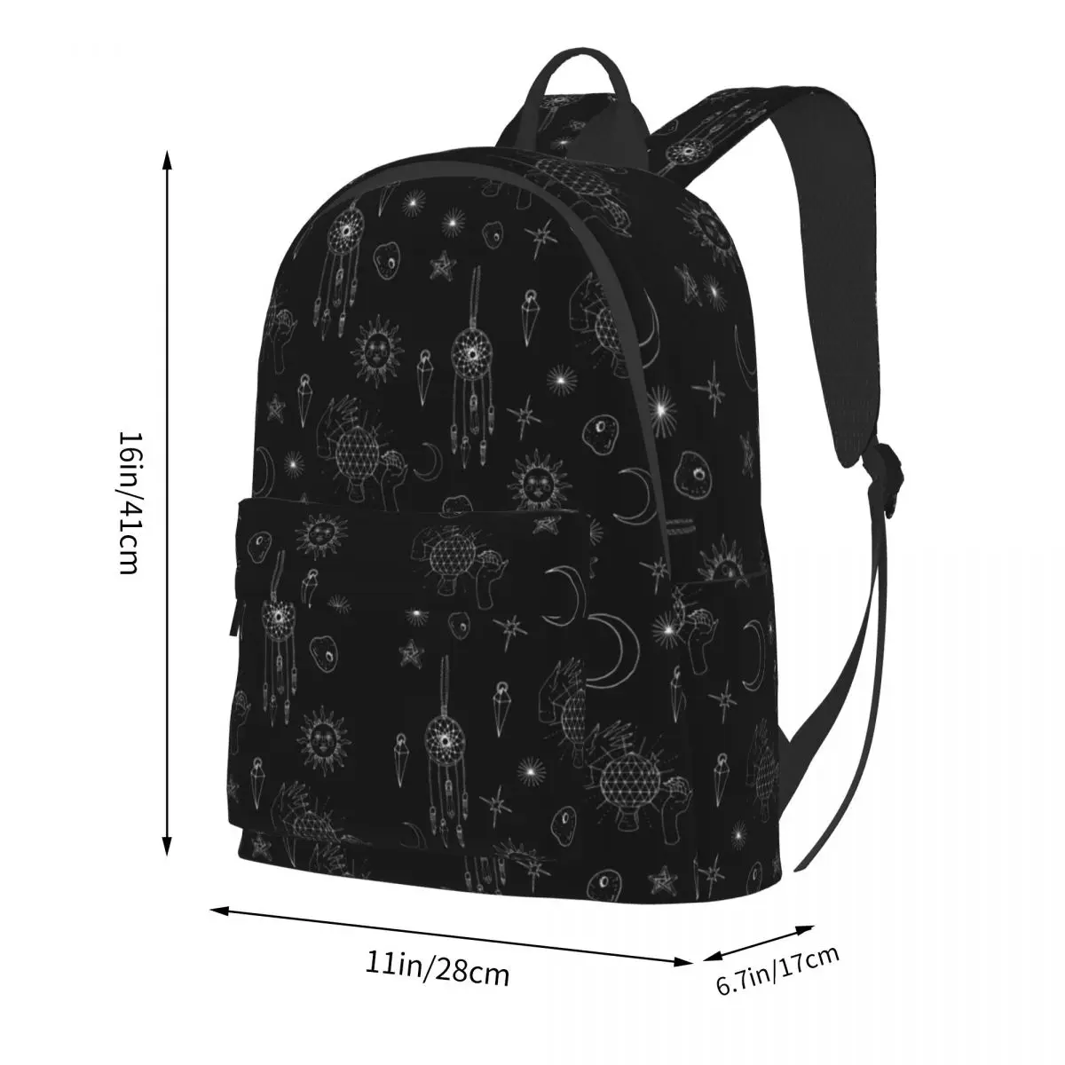 Imagem -03 - Mochila Impressão Gótica com Design Lua para Homens Mochila de Poliéster Luz Streetwear Mochila Escolar