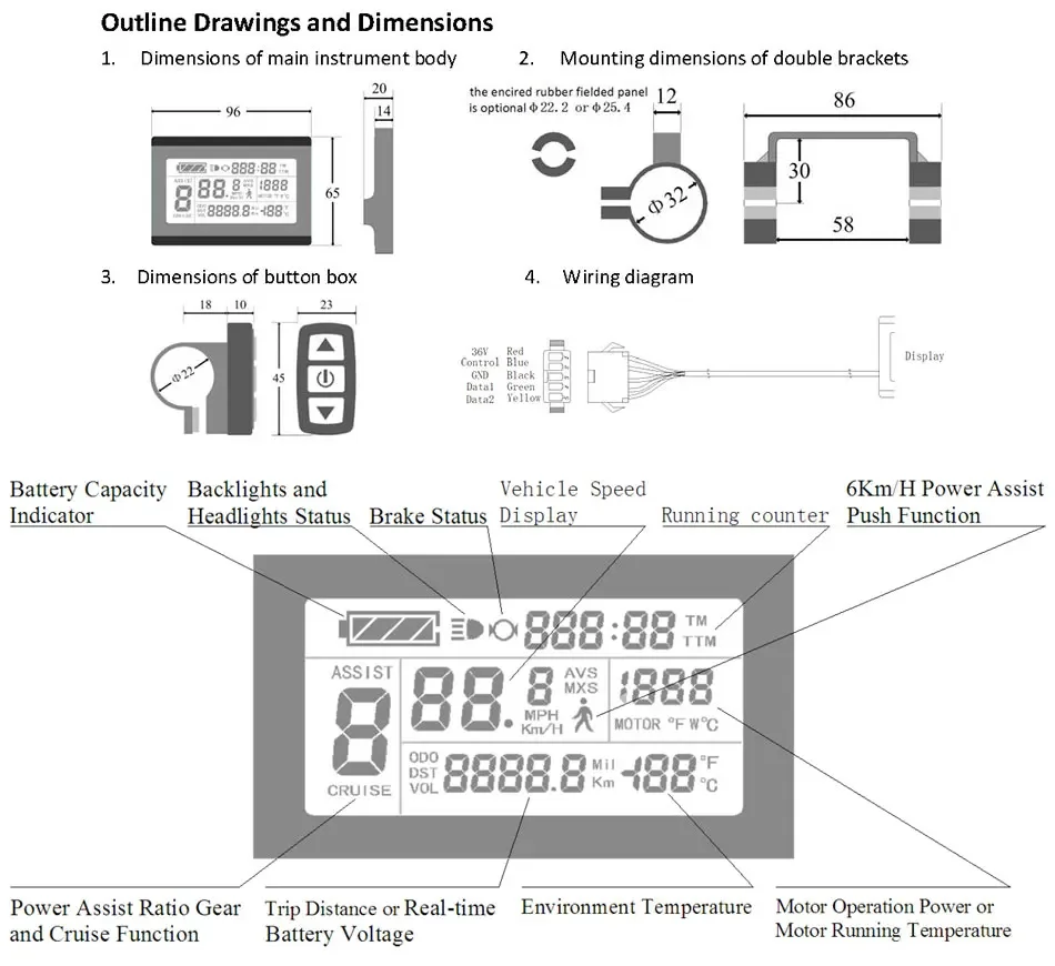 Bafang KT Controller Motor, Ebike Controller, 36V, 48V, 52V, 1500W, 1000W, 500W, 350W, 250W, Dual Mode Sinewave LCD3 Display PAS