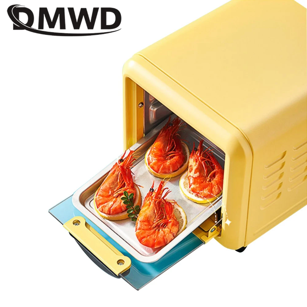 DMWD Household 5L Electric Oven Mini Baking Tool Bread Toaster Dessert Cake Pizza Maker 2 Layers Breakfast Machine BBQ Roaster