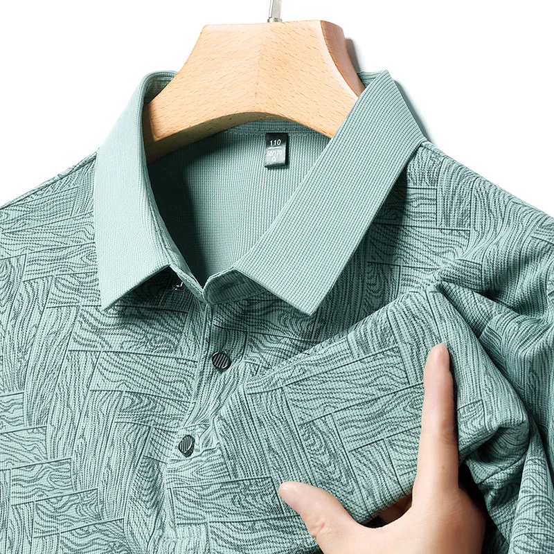 

Summer Men's Short Sleeved T-shirt, Men's Korean Style Trendy Printed T-shirt, Half Sleeved Casual Business Polo Shirt