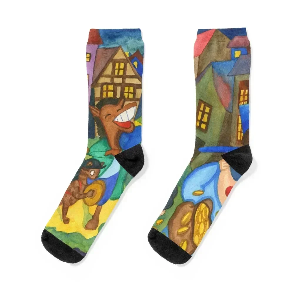 Town Musicians of Bremen Socks Crossfit hiking basketball happy Men Socks Luxury Brand Women's