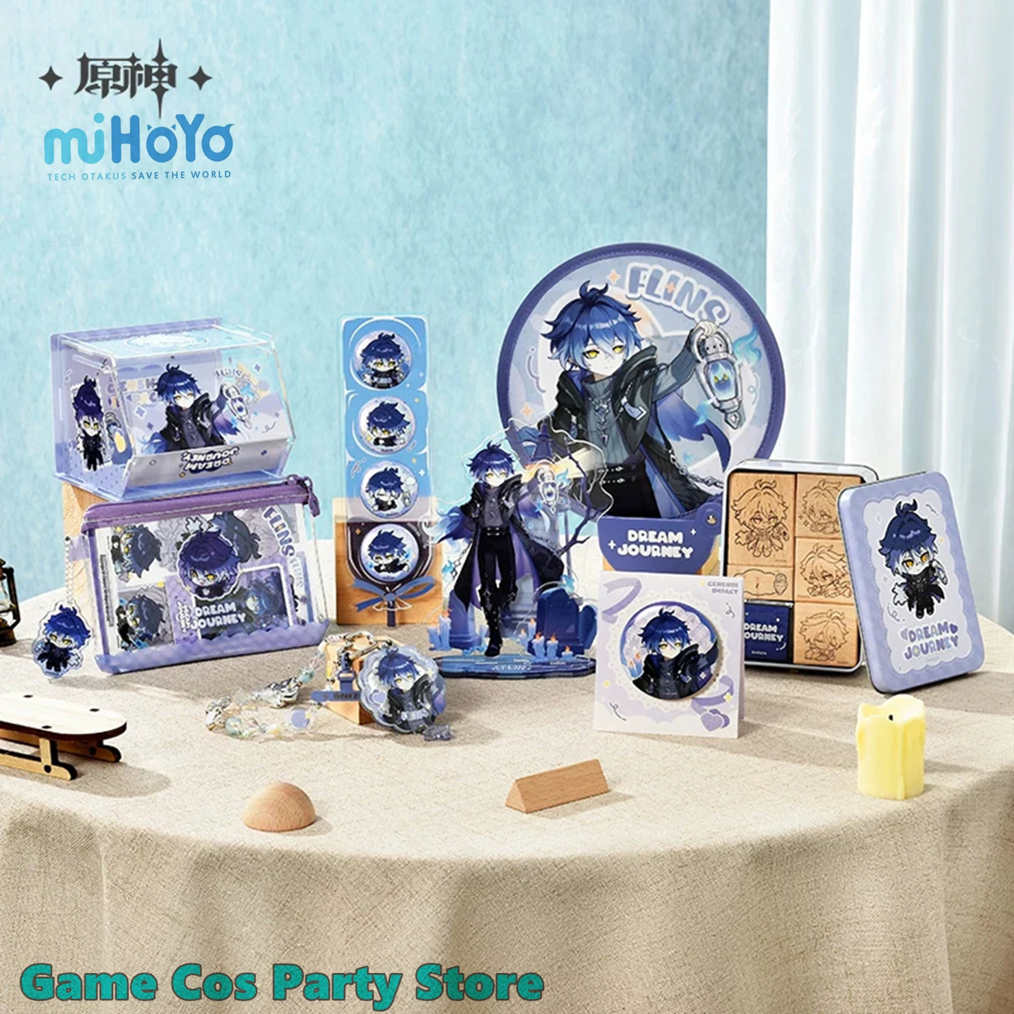 [Genuine] Game Genshin Impact Flins Cosplay Prop Dream Journey Badge Stand Lanyard Anime Accessories Storage Box Xmas Gifts