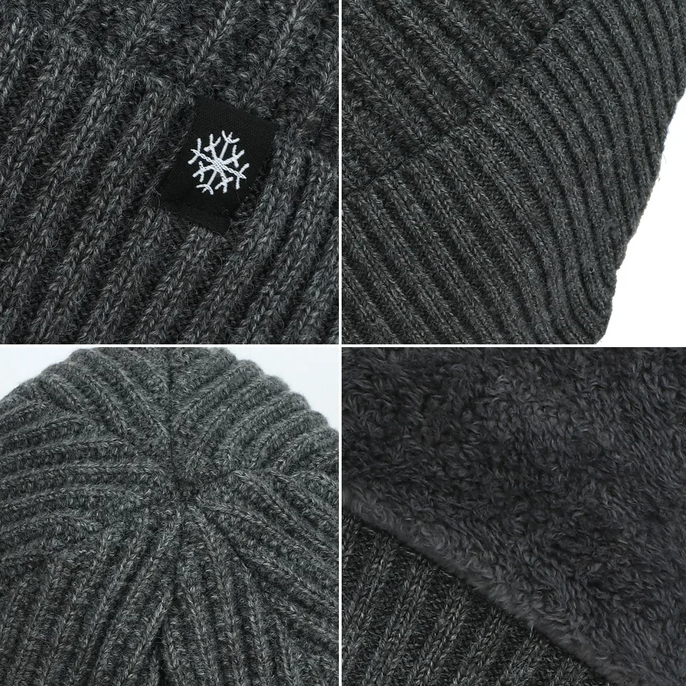 Cappello lavorato a maglia invernale da uomo all'aperto Peluche Calore Berretto con visiera Paraorecchie Moda casual Foderato in pelliccia sintetica Cappelli bomber Protezione per le orecchie da ciclismo