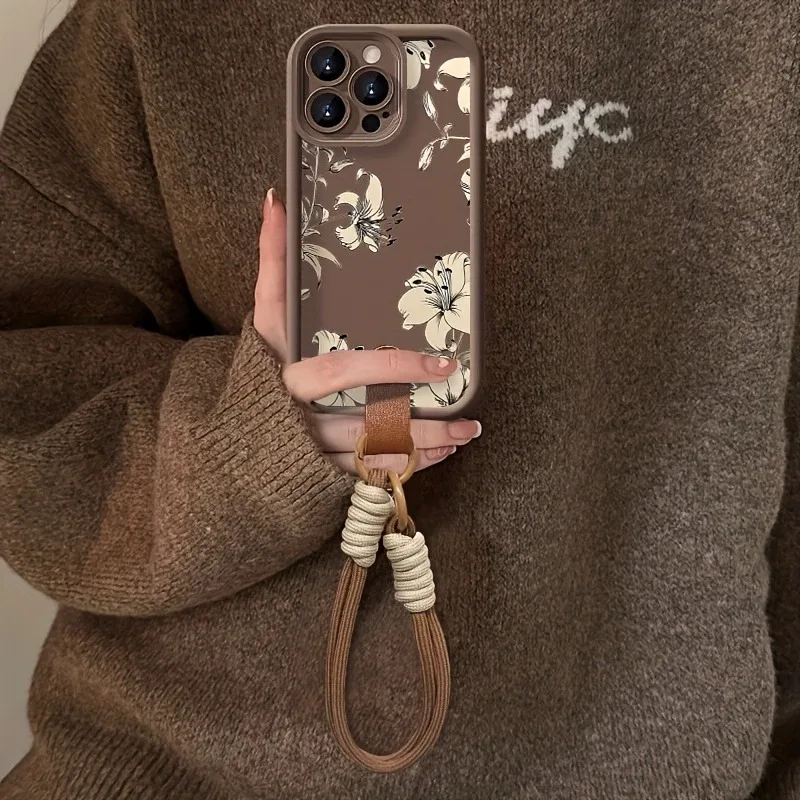 Retro-Blumenmuster Lanyard-Handyhülle für Samsung Galaxy Note 20 S24 S25 S26 Plus S24 S23FE S23 S24 S25 Ultra Cover – Detail 1