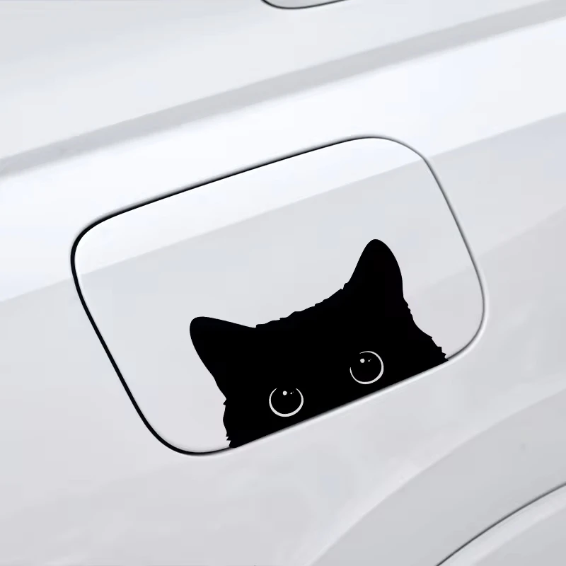 1 Piece Hot Car Sticker Accessories Poor Cat Is Stealing with Big Eyes Watch Vinyl Car Styling Cover Waterproof PVC