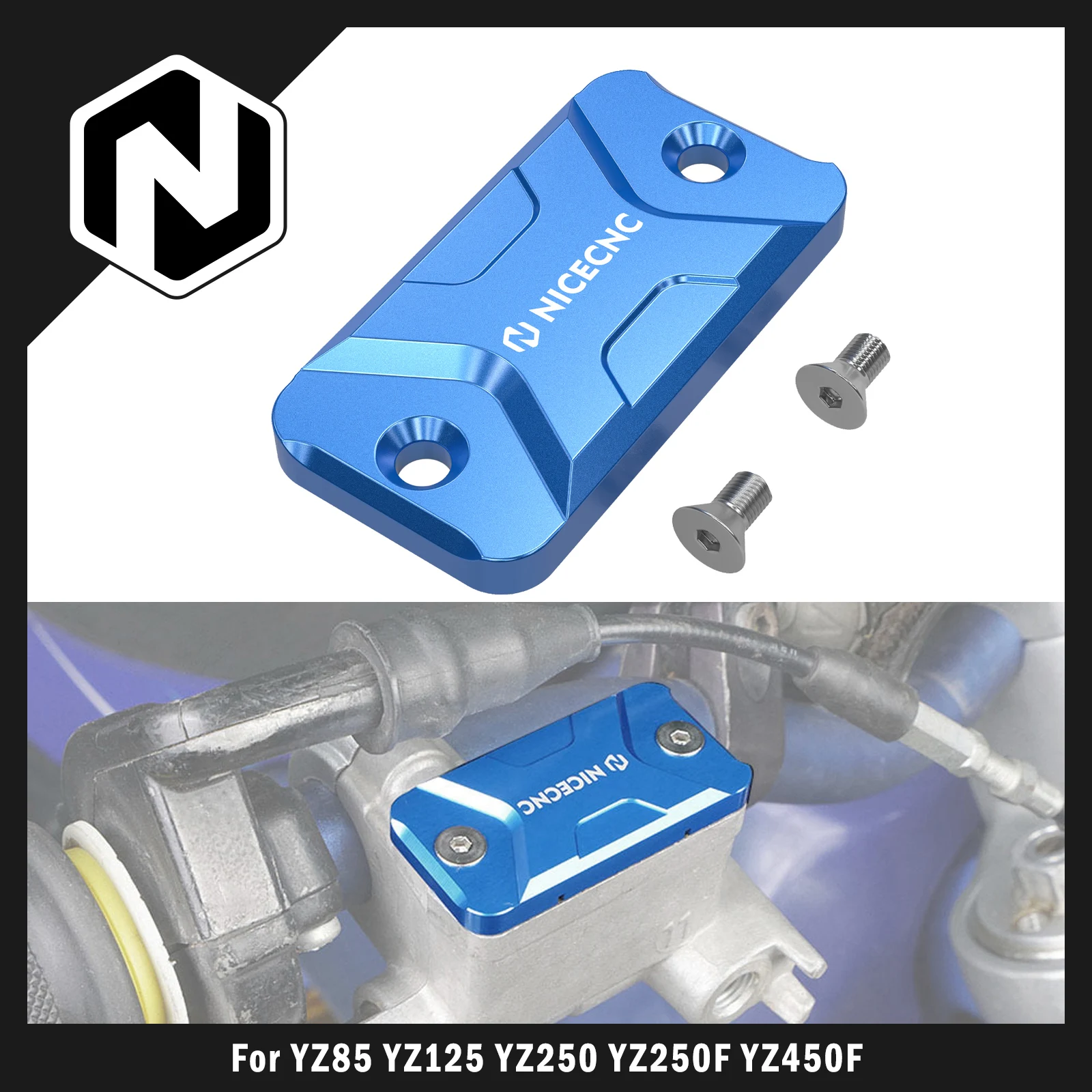 

NICECNC For Yamaha YZ125 YZ250 2001-2007 YZ250F 2001-2006 YZ450F 2003-2007 WR250F WR450F Brake Fluid Reservoir Pump Cap Cover