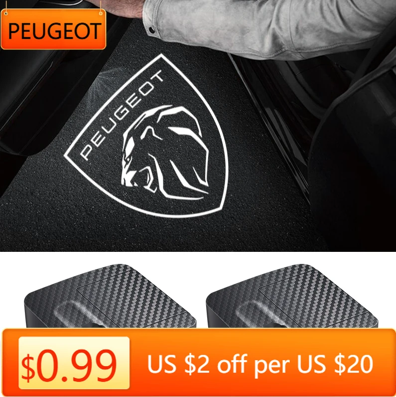 2025 Горячие 1/2 шт. светодиодные двери автомобиля, лазерный проектор с логотипом, ночные огни, лампа для Peugeot 206 207 308 408 508 RCZ 208 300