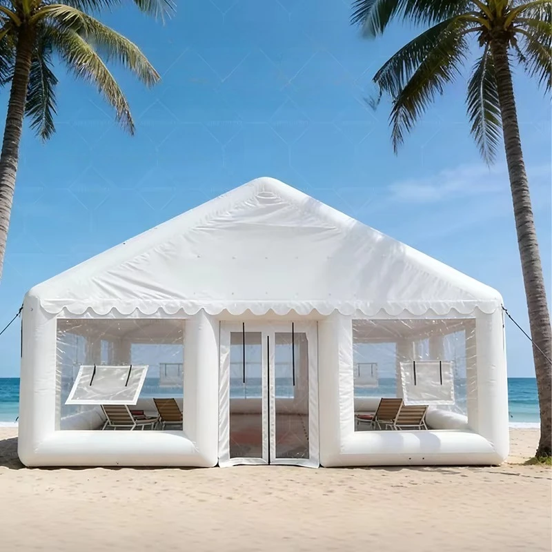 inflatable PVC family camping four-season waterproof tent with anti-mosquito net, quick and automatic opening, easy to build