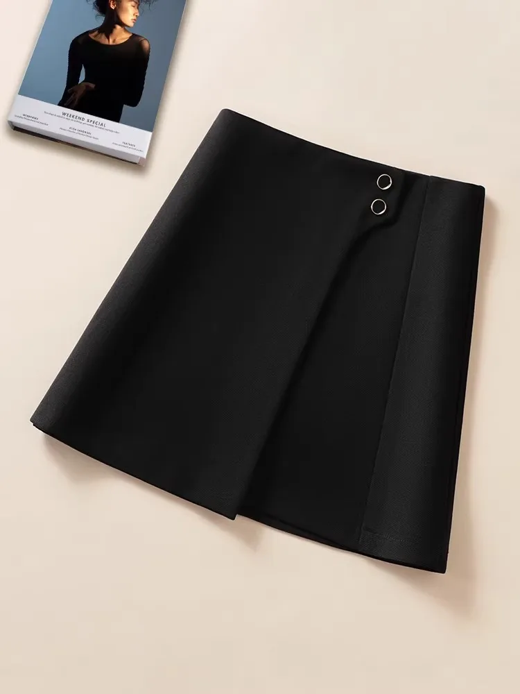 

Новая женская шерстяная юбка А-силуэта с высокой талией для весны, осени и зимы