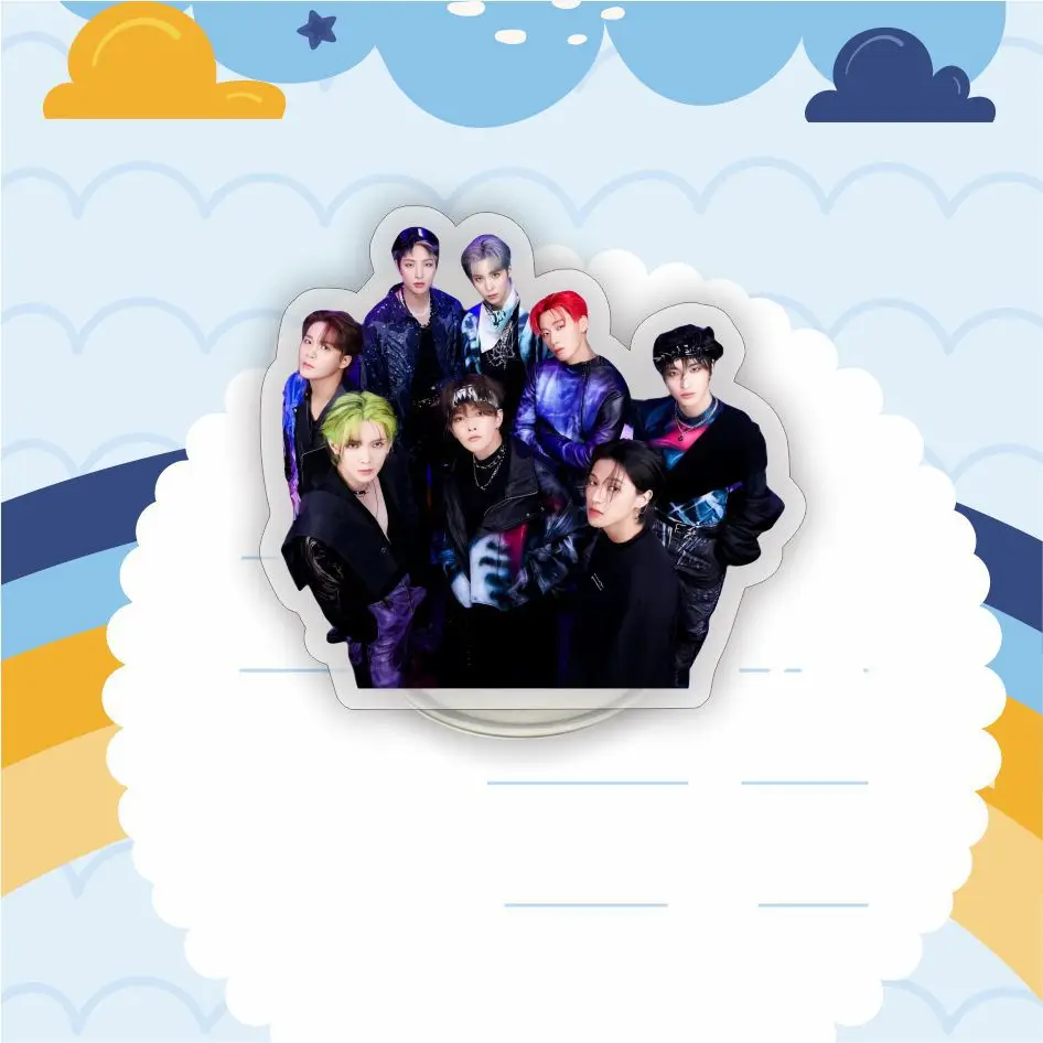 ATEEZ ZB1 Acrylic Phone Support Fashion Idol Goup Photo Print Extension Ring Finger Grip TWS Fans Office Supplies Creative Gifts