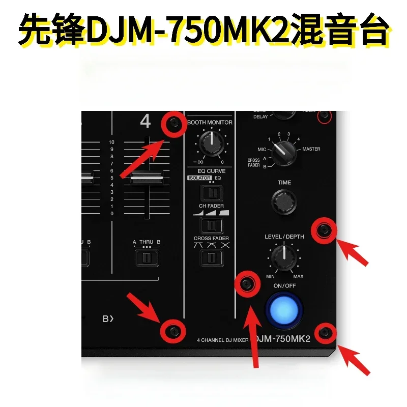 Pioneer DJM Mixer 250MK2 450, S9, S7, S11, 750MK2, 900NXS2, V10, V10LF Śruby dedykowane czarno-białe