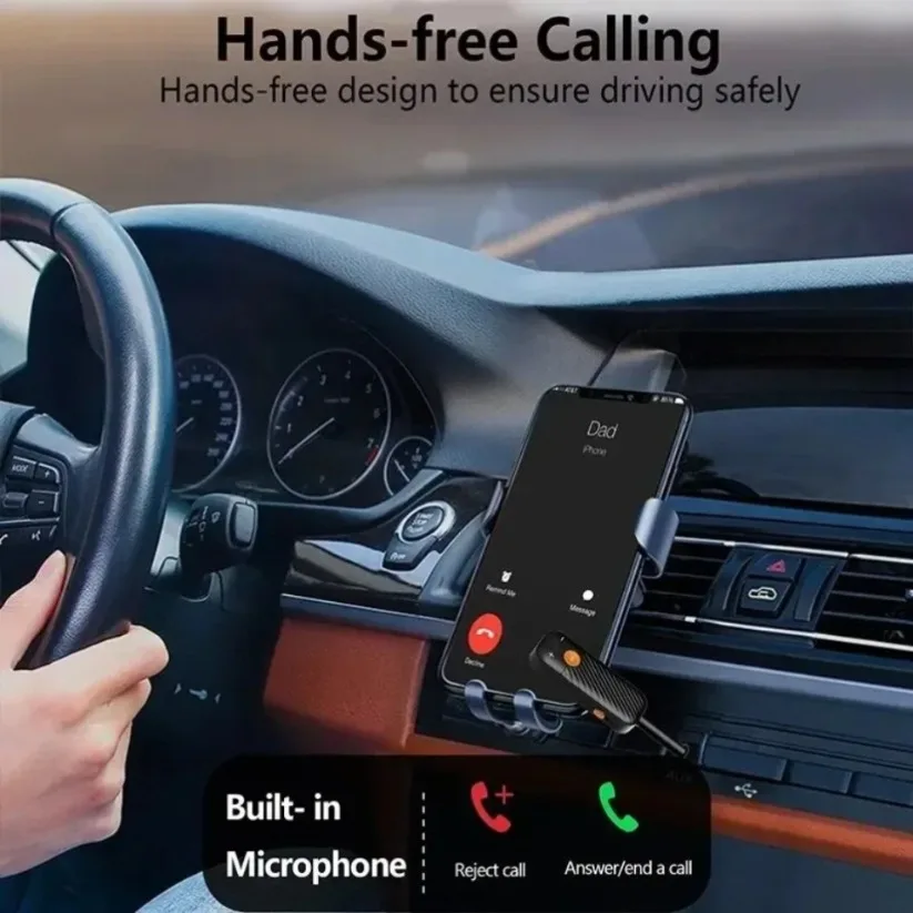 Wireless Bluetooth 5.2 Stereo Music Adapter Receiver Transmitter 3.5MM AUX Port with Mic For PC TV Car Speakers Headphones view 3