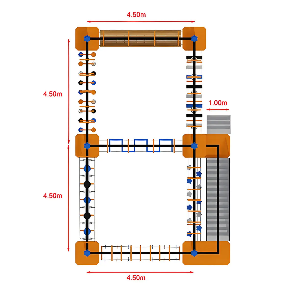 Heißer Verkauf Kletterkurse Abenteuerpark Ausrüstung Outdoor Indoor Seilspielplätze für Kinder und Erwachsene