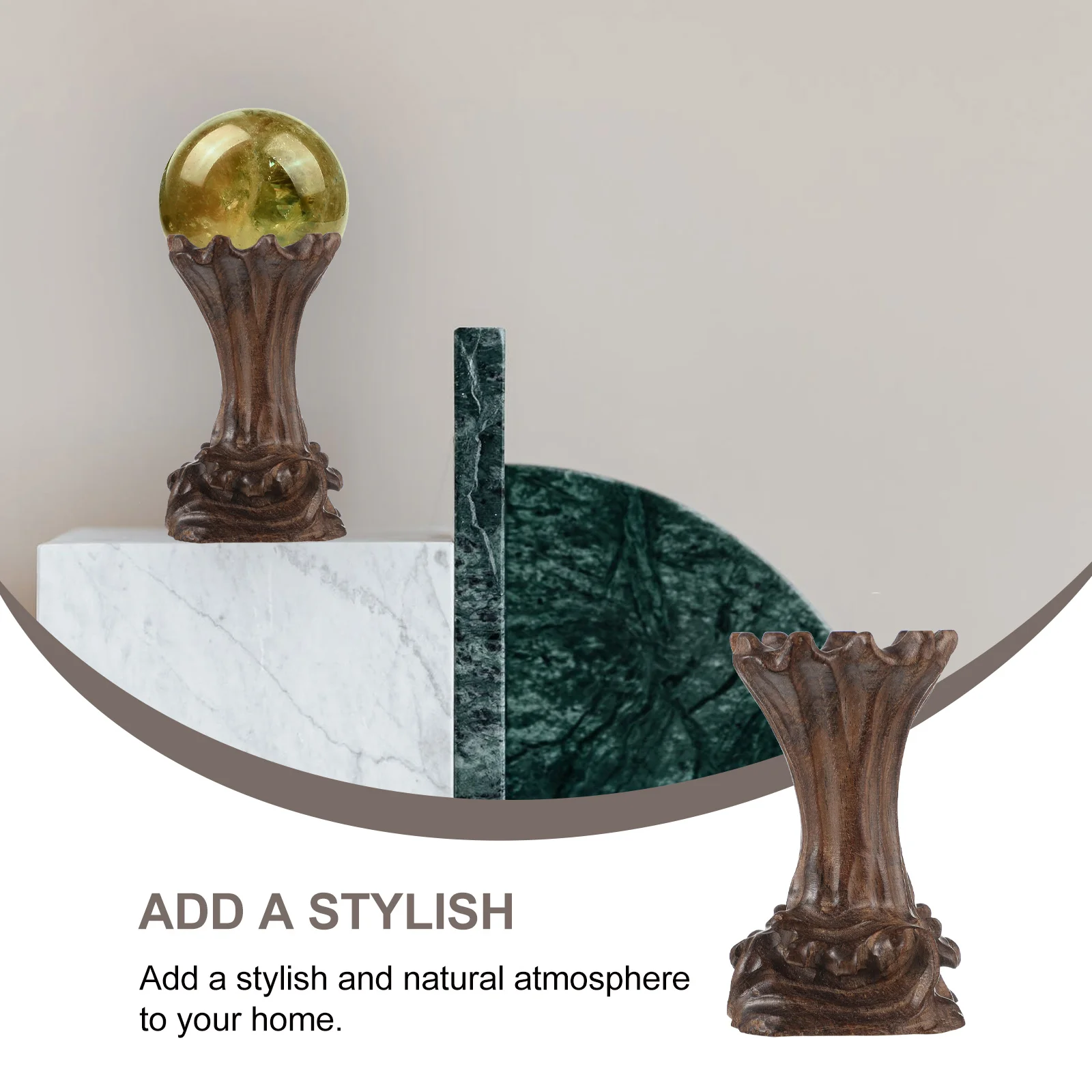 

Natural Wood Crystal Ball Baselarge Round Stand Thick Pedestal For Vase Fish Tank Home Decoration Wood Carving Holder