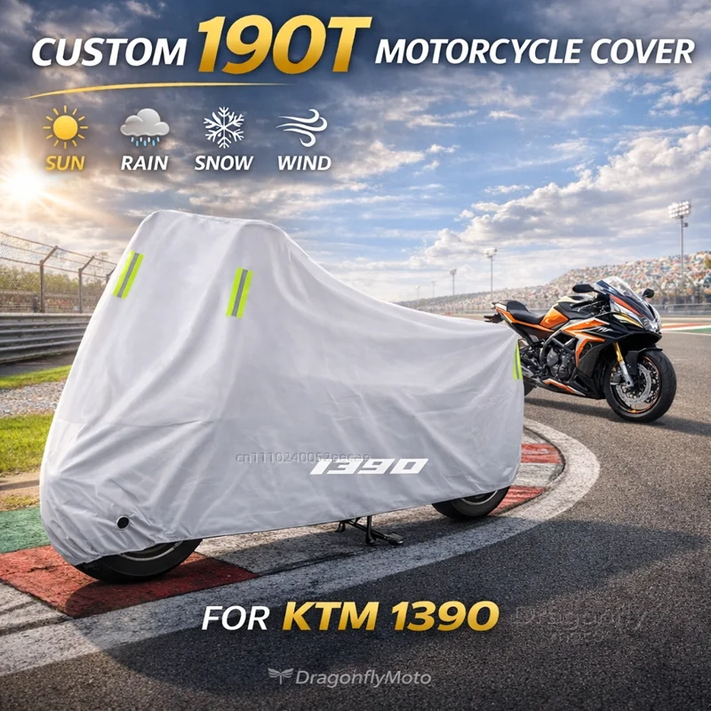 

For KTM Super Adventure Super Duke R Motorcycle Cover Silver Waterproof UV Rain Dust Sun Outdoor Indoor Protector