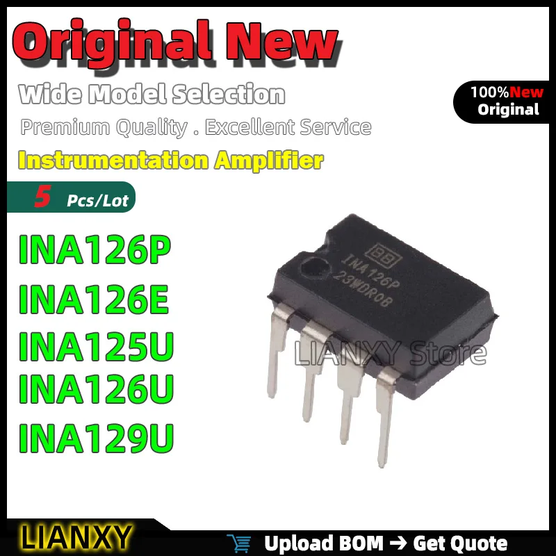 

5 шт. SOIC-8 INA126P INA126E INA125U INA126U INA129U инструментальный усилитель новый оригинальный
