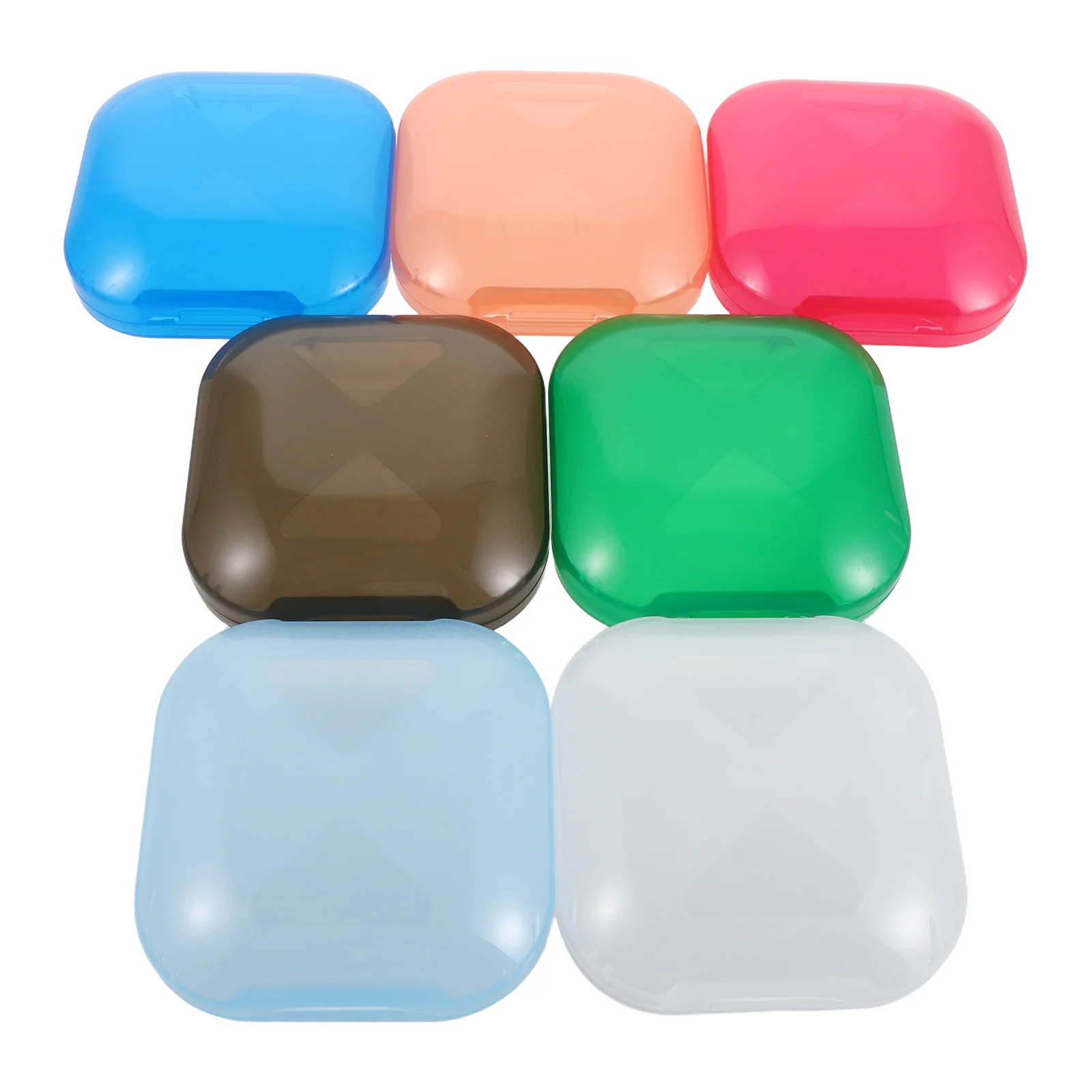 

7Pcs Portable Retainer Case Slim Denture Holder Leakproof Dental Container Travel Storage Box for Orthodontic Aligner False