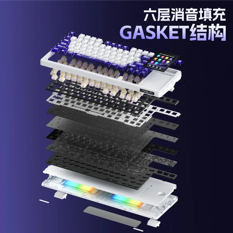 لوحة مفاتيح ميكانيكية Aula L99 لاسلكية ثلاثية الوضع للألعاب الرياضية الإلكترونية مخصصة بإضاءة خلفية RGB لوحة مفاتيح قابلة للتبديل السريع لهدية الكمبيوتر