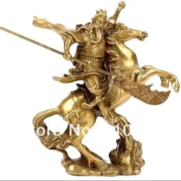 

Free Shipping Chinese Ancient Hero Guan Gong Guan Yu Ride On Horse Bronze Statue size 14x7x4cm