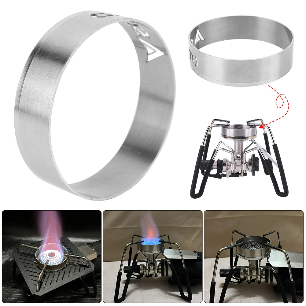 Gather Fire Windshield Stove Support Wok Ring Windproof Wok Burner Ring Portable Stainless Steel for Soto 310 Stove