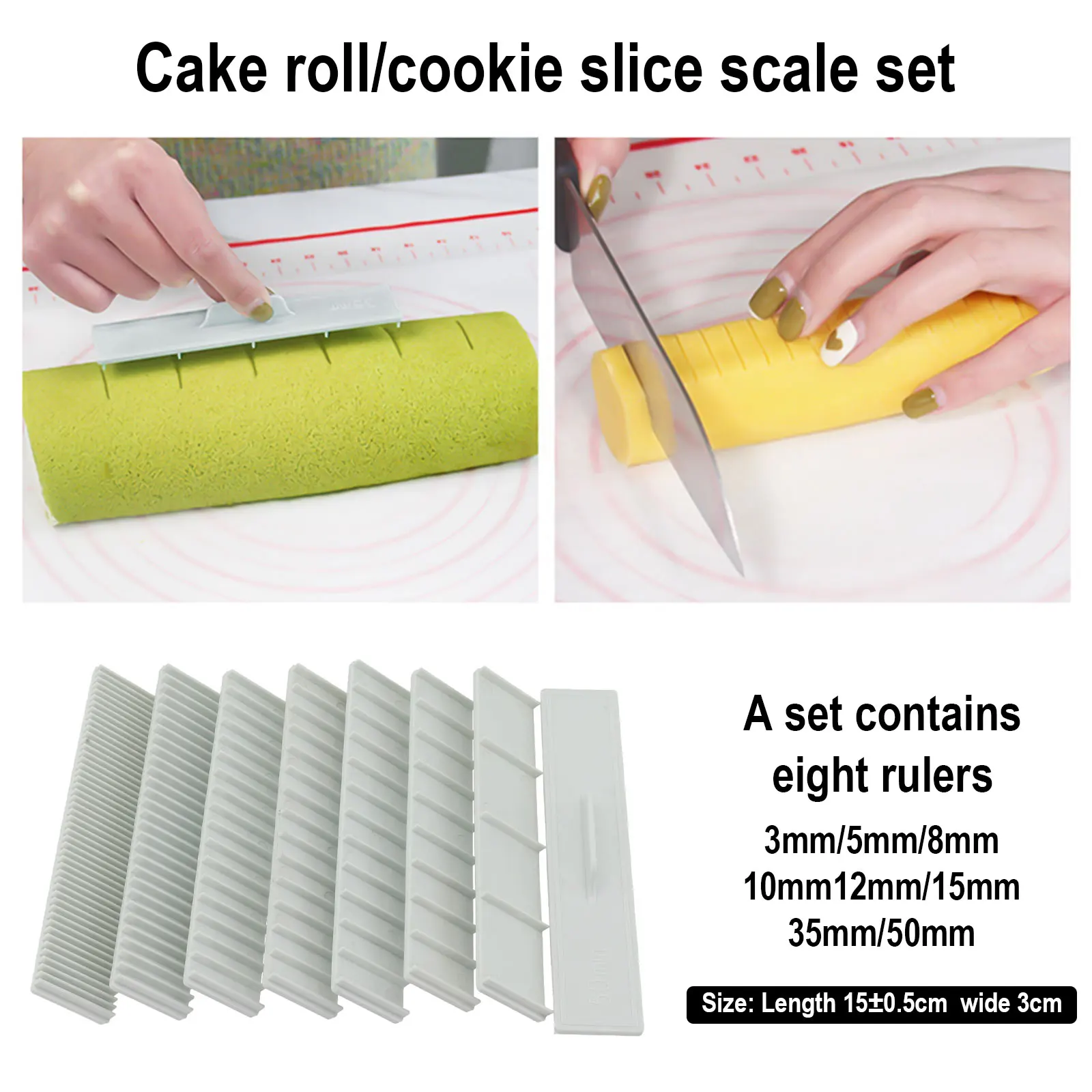 Precise Width Control with Biscuit Measuring Ruler Set Environmentally Friendly ABS Plastic 8pcs Scale Balance Set
