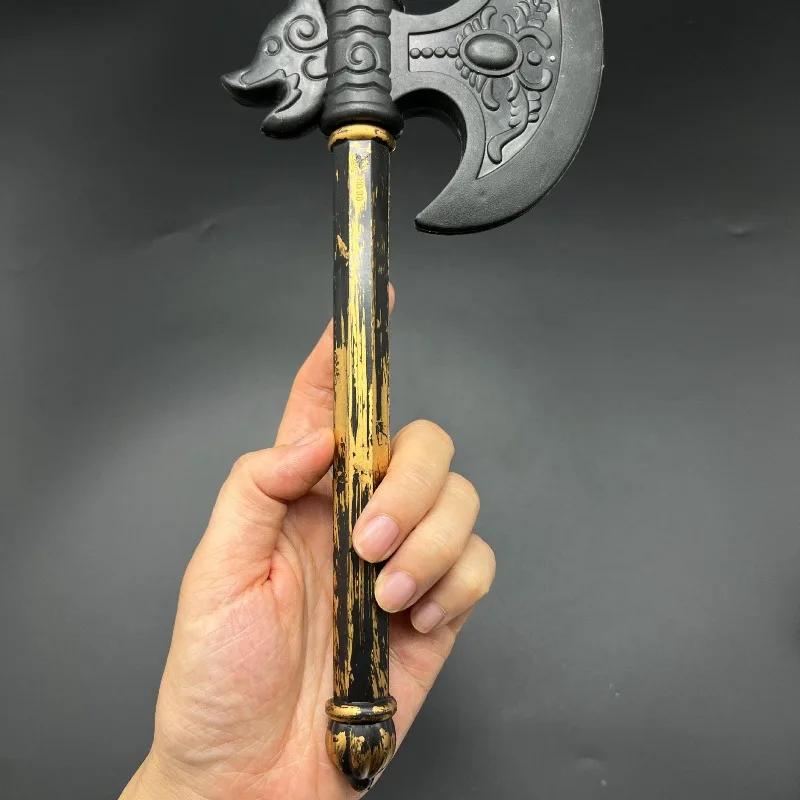 30cm/11.8in Plastics Axe Model Props Cosplay Halloween Game Peripherals Collectible Accessories Ornaments Boy Gifts Outdoor Toys