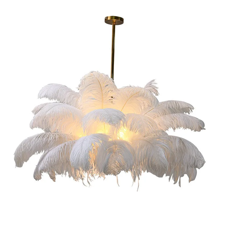 Feather Lamp Embedded Living Room Pendant Light Modern Minimalist Bedroom Lamp Feather Pendant Light Diameter 85cm